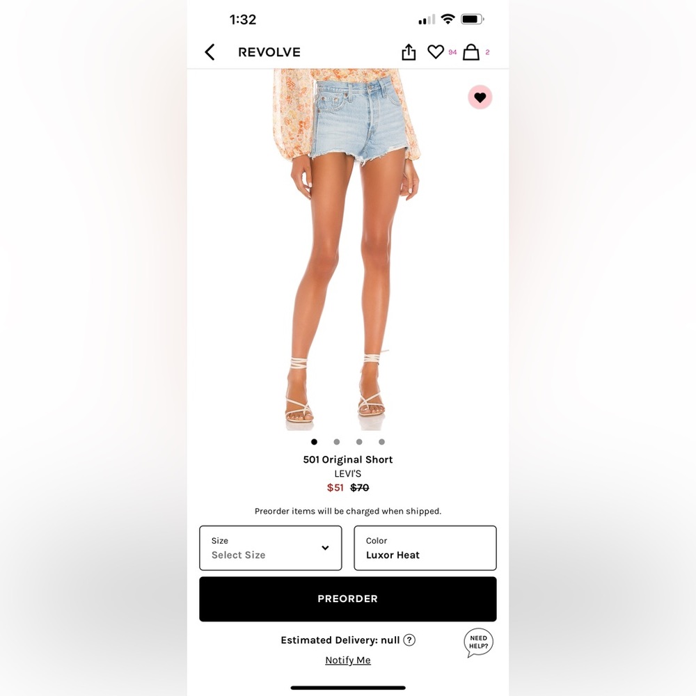 Levi 501 Orginal short